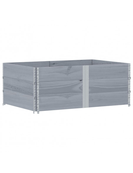 Paretali per Pallet 3pz Grigi 150x100cm Legno Massello di Pino