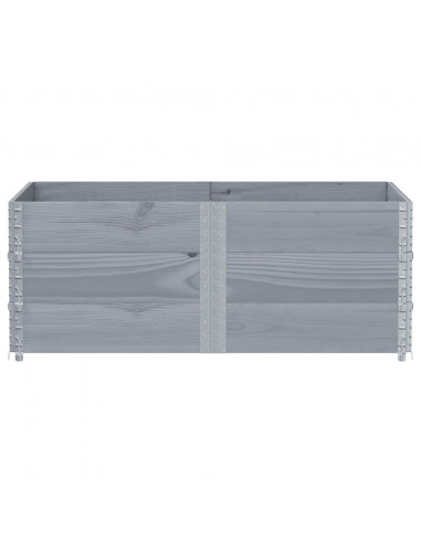 Paretali per Pallet 3pz Grigi 150x100cm Legno Massello di Pino