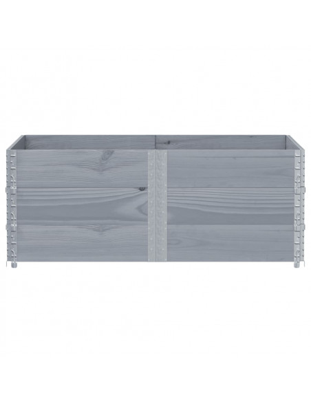 Paretali per Pallet 3pz Grigi 150x100cm Legno Massello di Pino