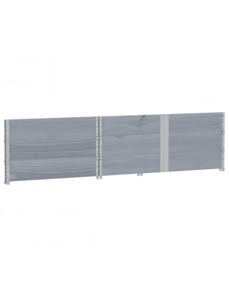 Paretali per Pallet 3pz Grigi 150x100cm Legno Massello di Pino
