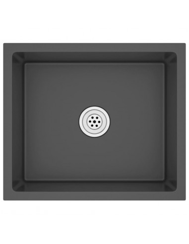 Lavello da Cucina Artigianale Nero in Acciaio Inox