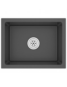 Lavello da Cucina Lavorato a Mano Nero Acciaio Inox 2