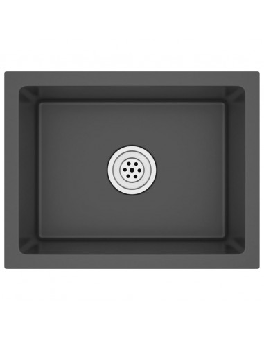 Lavello da Cucina Lavorato a Mano Nero Acciaio Inox