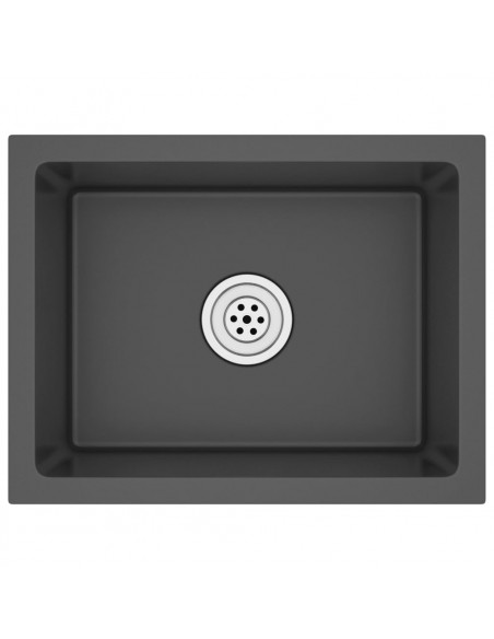 Lavello da Cucina Lavorato a Mano Nero Acciaio Inox