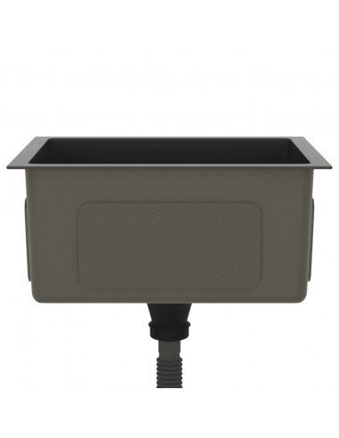 Lavello da Cucina Lavorato a Mano Nero Acciaio Inox