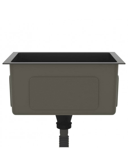 Lavello da Cucina Lavorato a Mano Nero Acciaio Inox