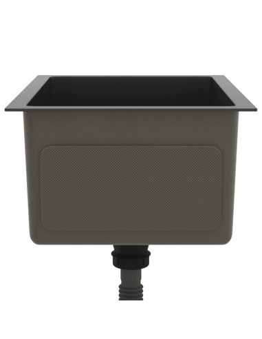 Lavello da Cucina Lavorato a Mano Nero Acciaio Inox