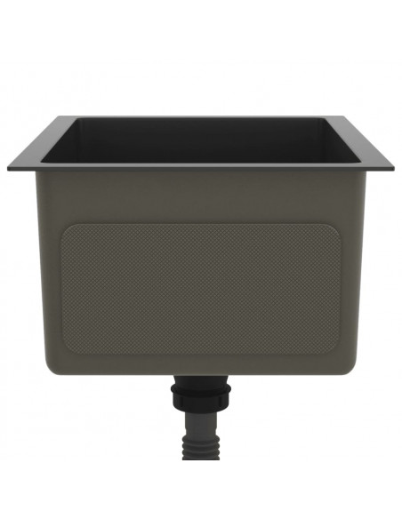Lavello da Cucina Lavorato a Mano Nero Acciaio Inox
