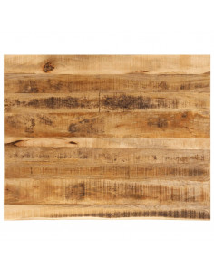 Piano Tavolo 100x80x2,5 cm Bordi Vivi Legno di Mango Grezzo 2