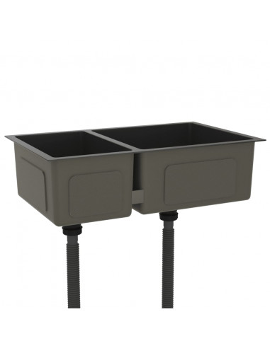 Lavello da Cucina Nero in Acciaio Inossidabile