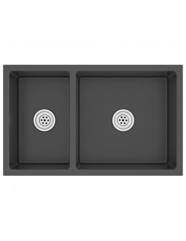 Lavello da Cucina Nero in Acciaio Inossidabile