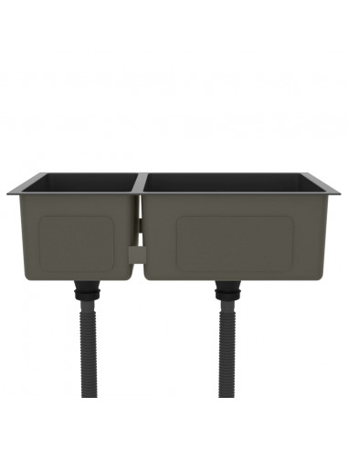 Lavello da Cucina Nero in Acciaio Inossidabile