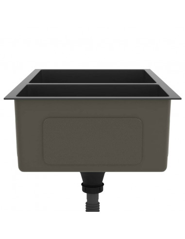 Lavello da Cucina Nero in Acciaio Inossidabile