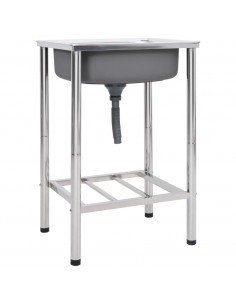 Lavello da Campeggio con Vasca Singola in Acciaio Inox 2