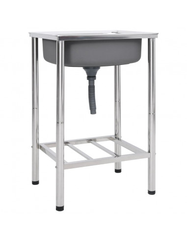 Lavello da Campeggio con Vasca Singola in Acciaio Inox