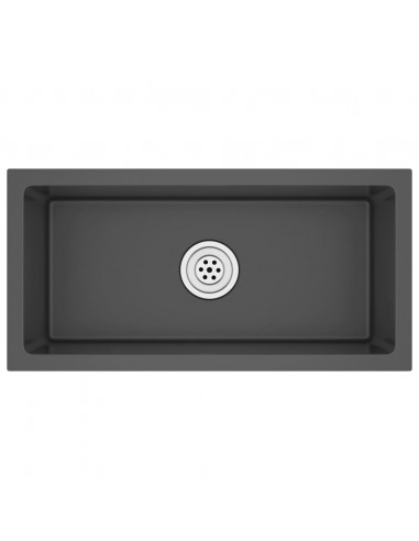 Lavello da Cucina Lavorato a Mano Nero Acciaio Inox