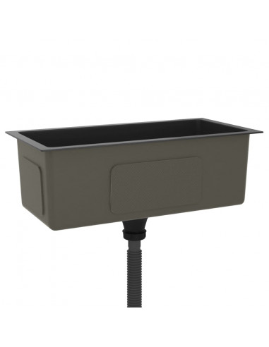 Lavello da Cucina Lavorato a Mano Nero Acciaio Inox