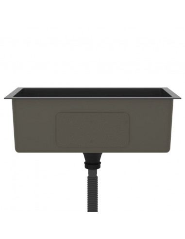 Lavello da Cucina Lavorato a Mano Nero Acciaio Inox