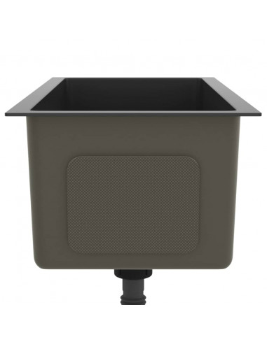 Lavello da Cucina Lavorato a Mano Nero Acciaio Inox