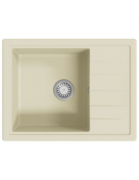 Lavello da Cucina con Foro Troppopieno Ovale Beige in Granito