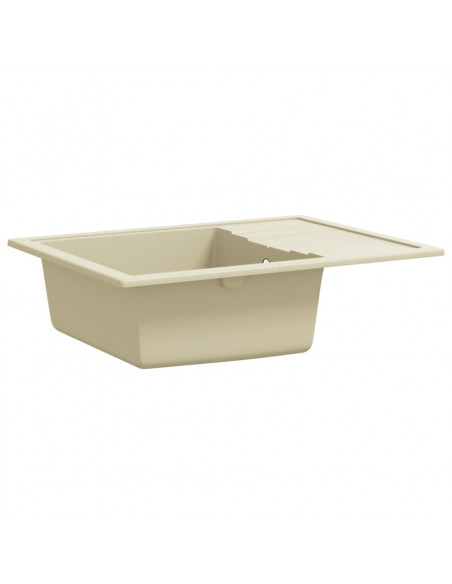 Lavello da Cucina con Foro Troppopieno Ovale Beige in Granito