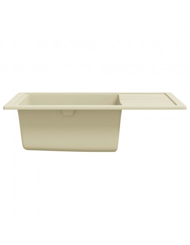 Lavello da Cucina con Foro Troppopieno Ovale Beige in Granito