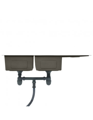 Lavello da Cucina Lavorato a Mano Nero in Acciaio Inox