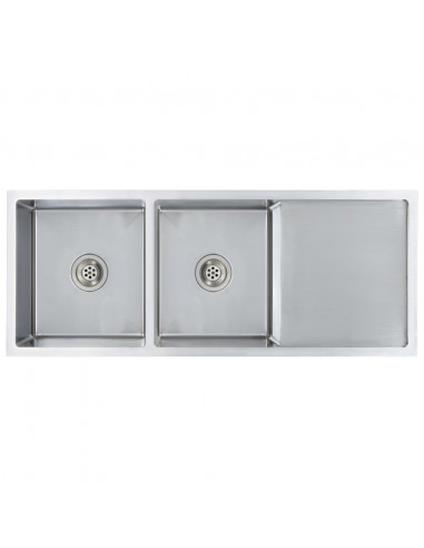 Lavello da Cucina Lavorato a Mano in Acciaio Inox