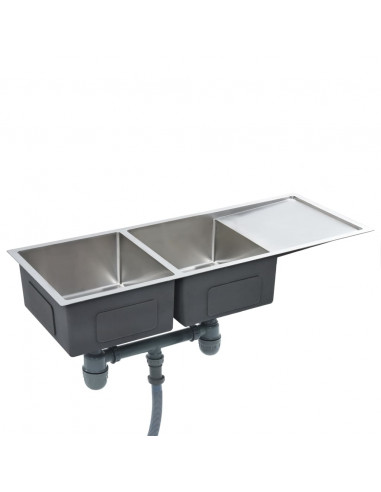 Lavello da Cucina Lavorato a Mano in Acciaio Inox