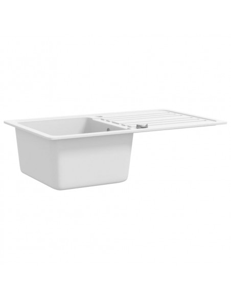 Lavandino cucina granito lavello singolo scolapiatti reversibile crema
