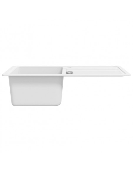Lavandino cucina granito lavello singolo scolapiatti reversibile crema