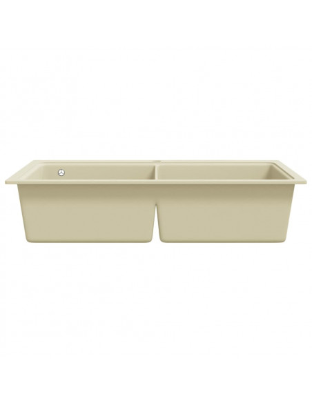 Lavello da Cucina in Granito Vasca Doppia Beige
