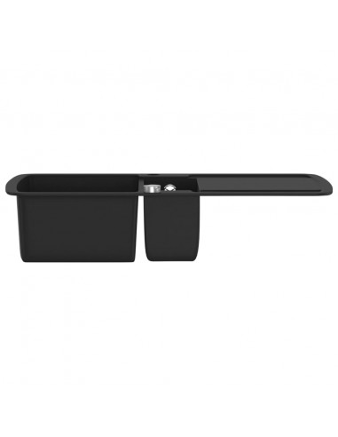 Lavello da Cucina in Granito Vasca Doppia Nero