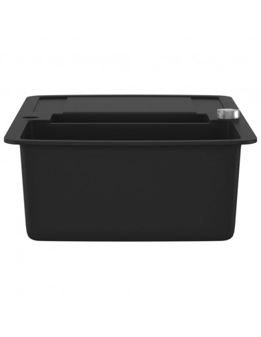 Lavello da Cucina in Granito Vasca Doppia Nero