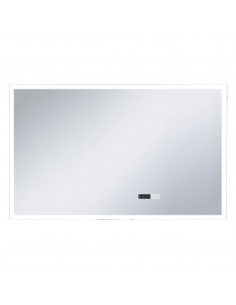Specchio LED Bagno con Sensore Tattile Schermo Orario 100x60cm 2