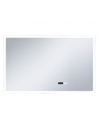 Specchio LED Bagno con Sensore Tattile Schermo Orario 100x60cm