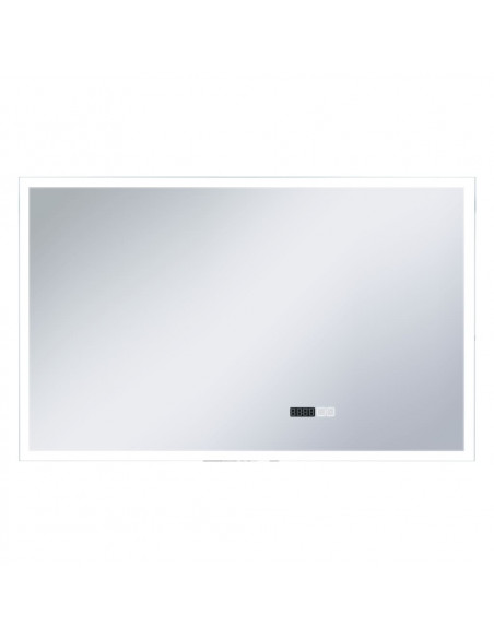 Specchio LED Bagno con Sensore Tattile Schermo Orario 100x60cm