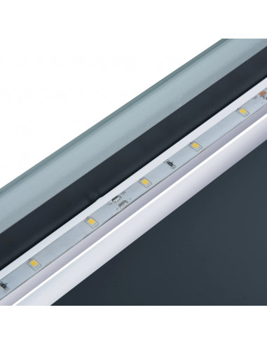 Specchio LED Bagno con Sensore Tattile Schermo Orario 100x60cm