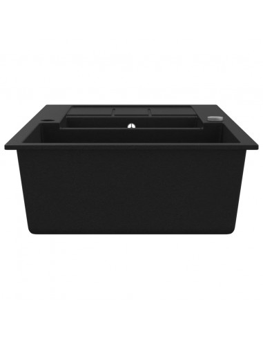 Lavello da Cucina in Granito Vasca Doppia Nero