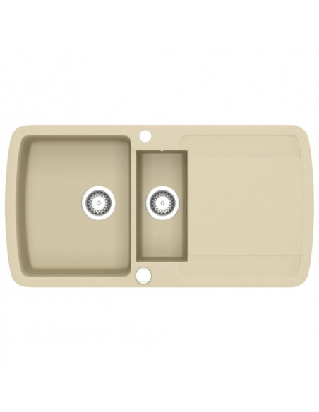 Lavello da Cucina in Granito Vasca Doppia Beige