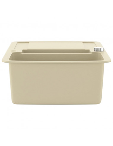 Lavello da Cucina in Granito Vasca Doppia Beige