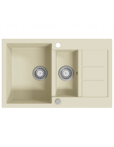 Lavello da Cucina in Granito Vasca Doppia Beige