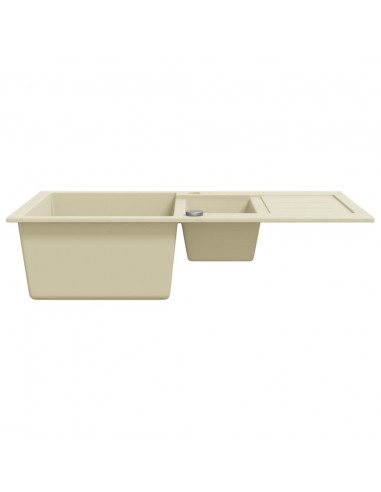 Lavello da Cucina in Granito Vasca Doppia Beige