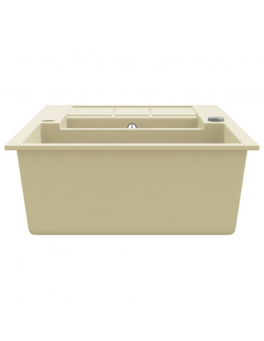 Lavello da Cucina in Granito Vasca Doppia Beige