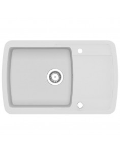 Lavello da Cucina in Granito Vasca Singola Bianco 2