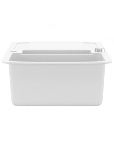 Lavello da Cucina in Granito Vasca Doppia Bianco