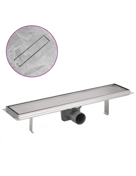 Canaletta di Drenaggio Lineare 530x140 mm in Acciaio Inox