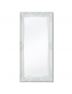 Specchio da Parete Stile Barocco 100x50 cm Bianco 2