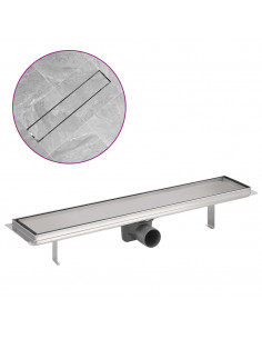 Canaletta di Drenaggio per Doccia 630x140 mm in Acciaio Inox 2