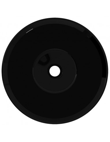 Lavandino da bagno in ceramica nera rotondo